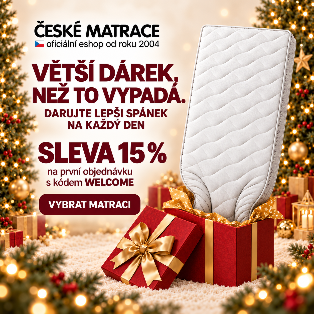 Větší dárek, než to vypadá: matrace jako vánoční dárek