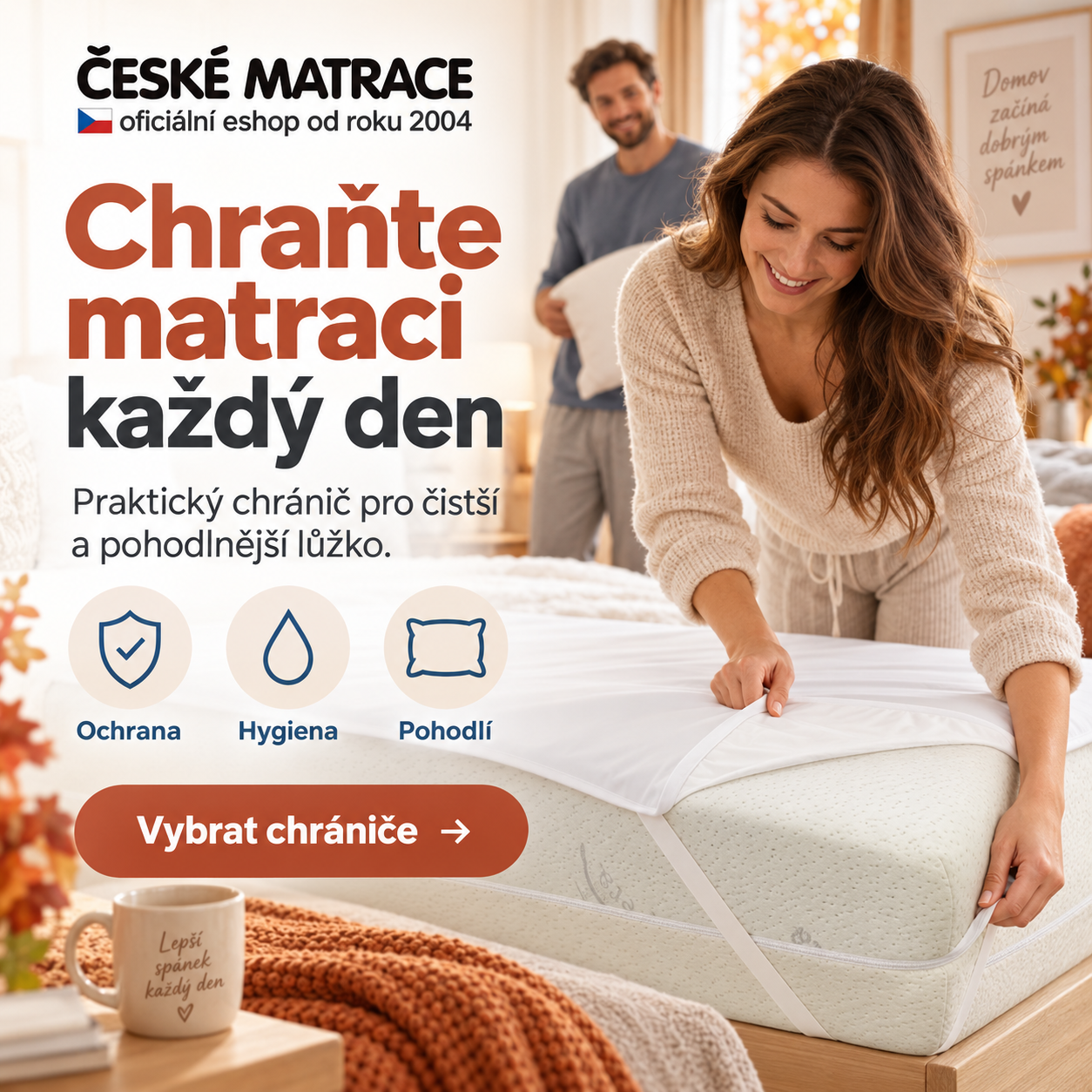Chránič matrace pro každodenní ochranu lůžka