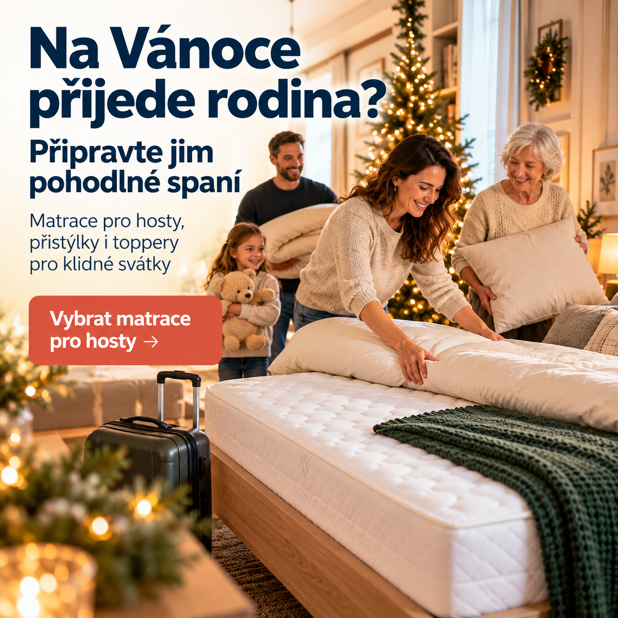 Připravte rodině pohodlné spaní o Vánocích