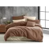Brotex Francouzské mušelínové povlečení hnědé 240 x 220 Zipový uzávěr