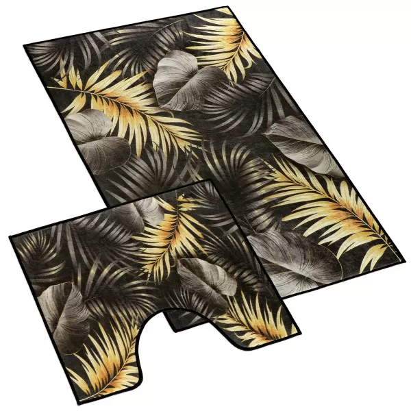 Brotex Koupelnová sada předložek 3D+60x50cm Listy zlaté