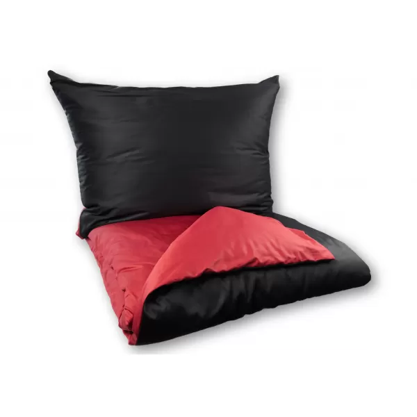 Brotex Povlečení Satén UNI DUO černá/vínová 140 x 200 Zipový uzávěr