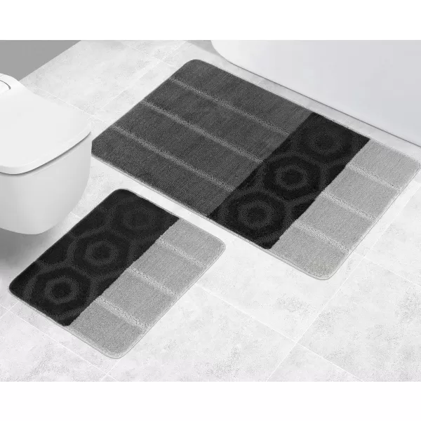 Brotex Předložka před WC Pruhy šedočerné