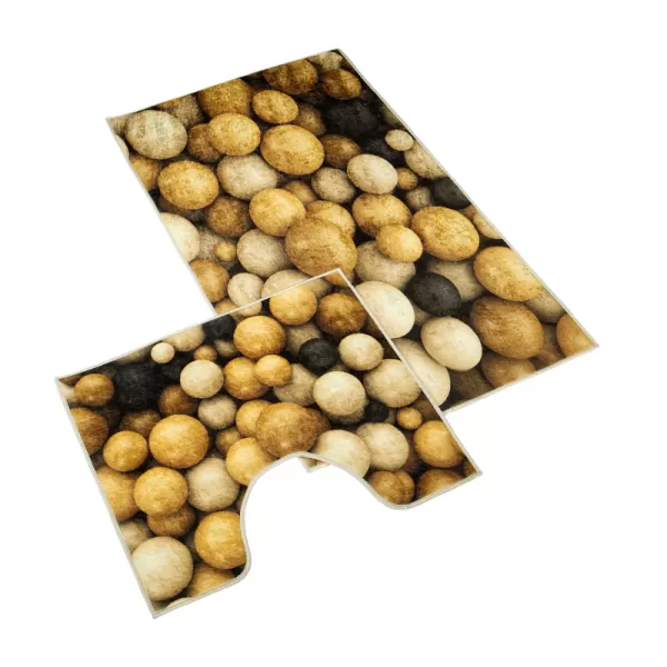 Brotex Koupelnová sada předložek 3D+60x50cm Dřevěné koule