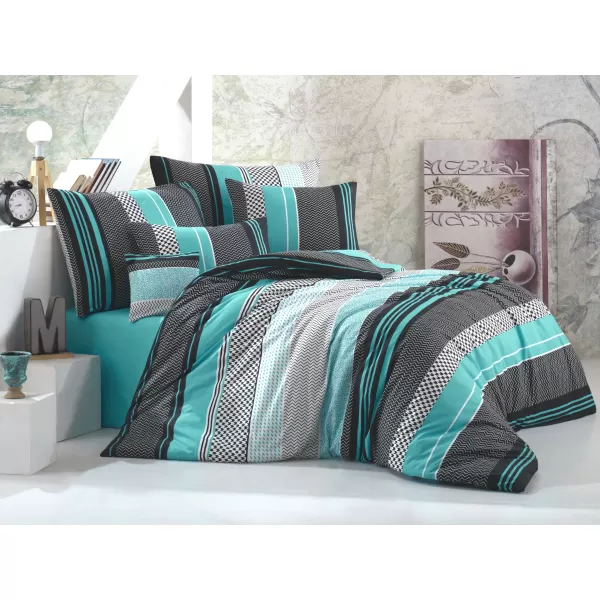 Brotex Prodloužené povlečení bavlna Sorento green 140 x 220 Zipový uzávěr