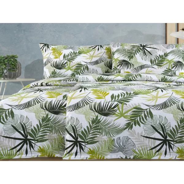 Brotex Prodloužené povlečení krep Tropical 140 x 220 Zipový uzávěr