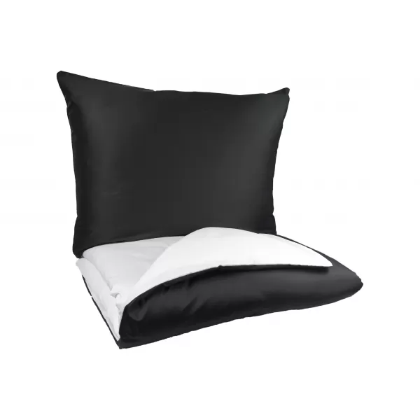 Brotex Povlečení Satén UNI DUO černá/bílá 140 x 200 Zipový uzávěr