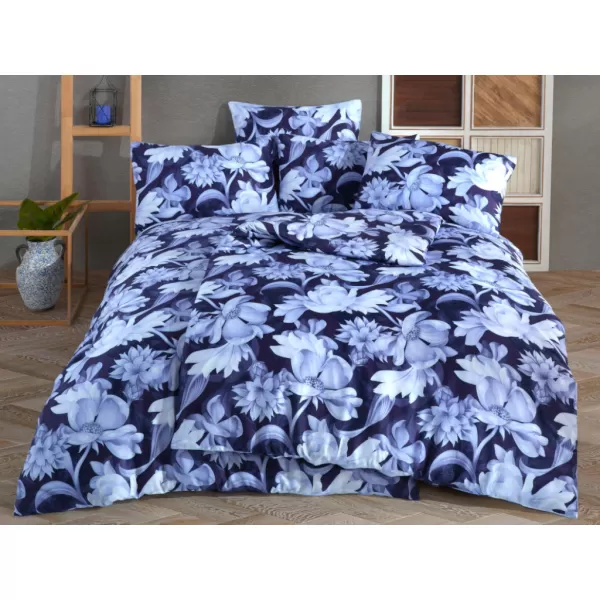 Brotex Povlečení Satén Marsily modrá 140 x 200 Zipový uzávěr