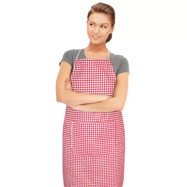 Brotex Kuchyňská zástěra kostička červená Červená