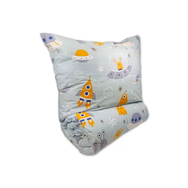 Brotex Krepový povlak na polštář s dětským motivem vesmírné ufo 40 x 40 Zipový uzávěr