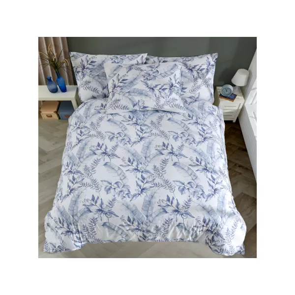 Brotex Povlečení francouzské bavlna Lucy modrá 200 x 200 Zipový uzávěr