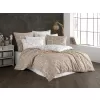 Brotex Prodloužené povlečení bavlna Misty beige 140 x 220 Zipový uzávěr
