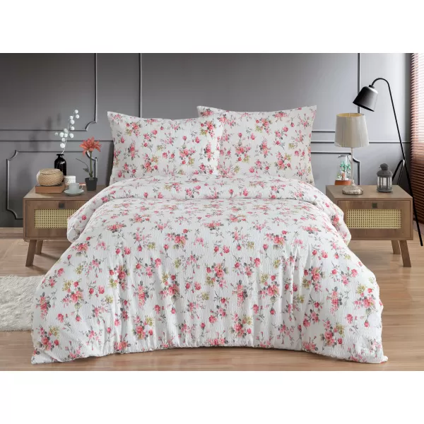 Brotex Povlečení francouzské krep Rosario red 200 x 200 Zipový uzávěr