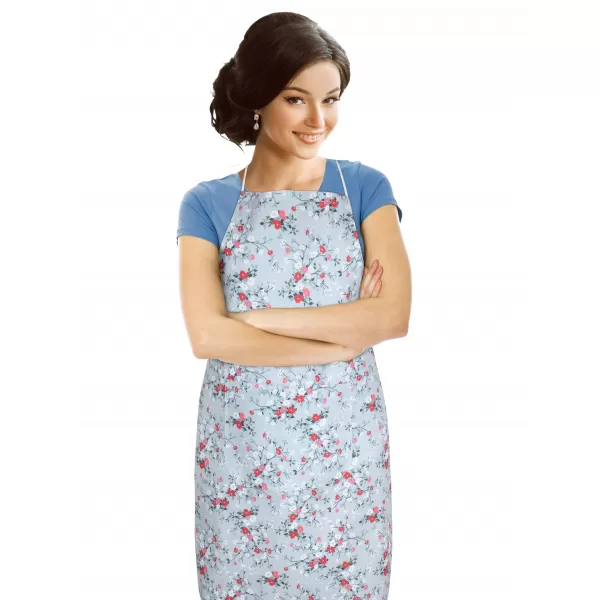 Brotex Kuchyňská zástěra kvítí na šedé Šedá
