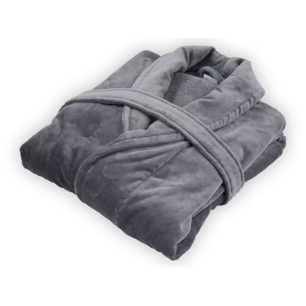 Brotex Velurový župan šedý Šedá