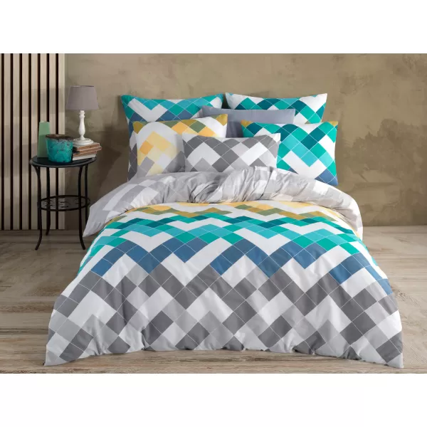 Brotex Povlečení francouzské bavlna Siesta green 200 x 200 Zipový uzávěr