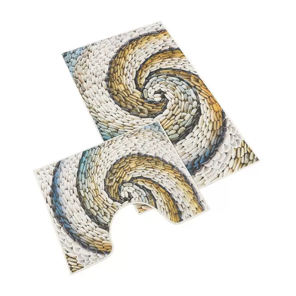 Brotex Koupelnová sada předložek 3D+60x50cm Oblázky béžové Béžová