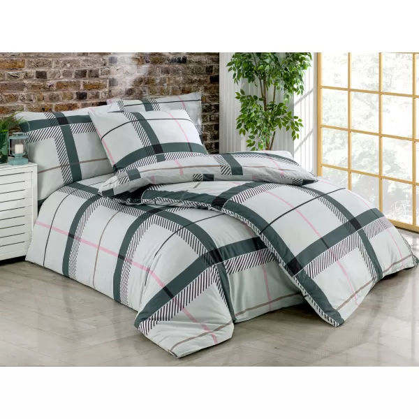 Brotex Prodloužené povlečení bavlna Tailor grey 140 x 220 Zipový uzávěr