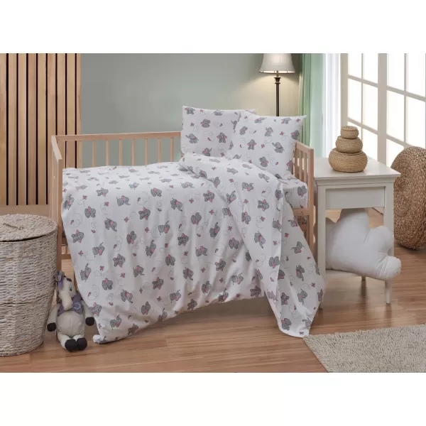 Brotex Bavlněné dětské povlečení Slůně šedé 140 x 200 Zipový uzávěr