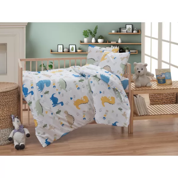 Brotex Krepové dětské povlečení Dino 140 x 200 Zipový uzávěr