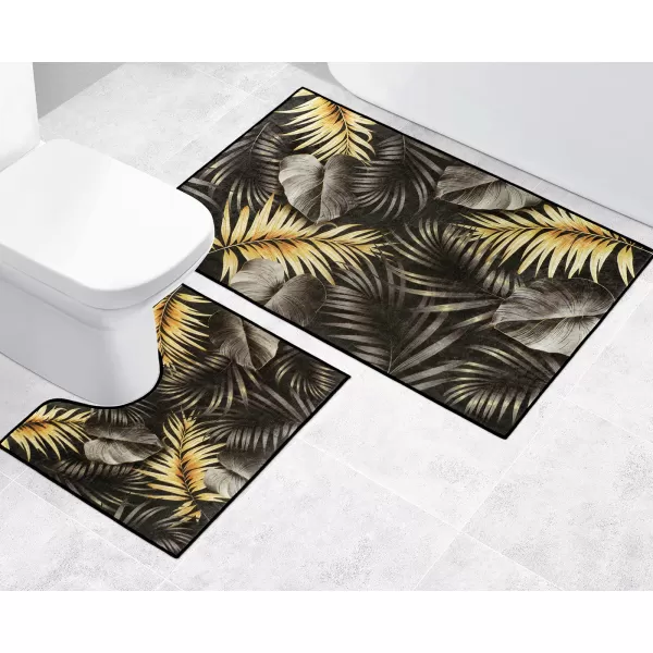 Brotex Koupelnová sada předložek 3D+60x50cm Listy zlaté