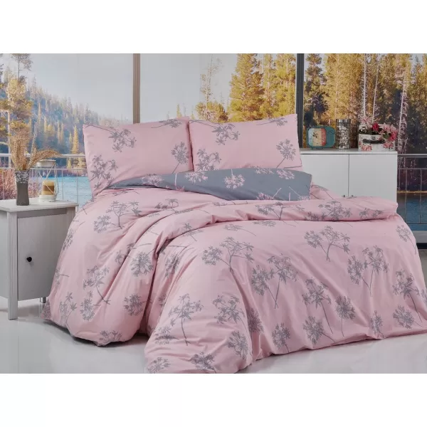 Brotex Povlečení francouzské bavlna Liana pink 200 x 200 Zipový uzávěr