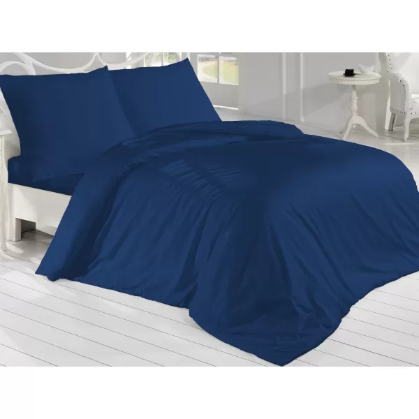 Brotex Prodloužené povlečení Satén tmavě modré 140 x 220 Zipový uzávěr