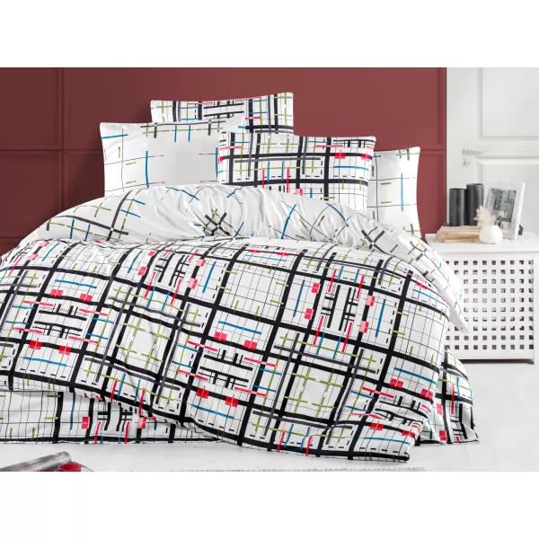 Brotex Povlečení Satén Geometry 140 x 200 Zipový uzávěr