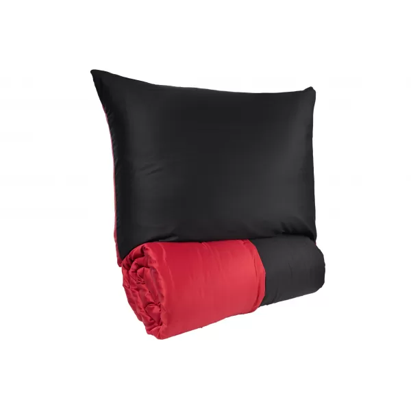 Brotex Povlečení Satén UNI DUO černá/vínová 140 x 200 Zipový uzávěr