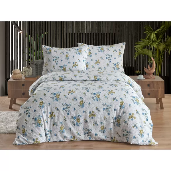 Brotex Povlečení francouzské krep Olivie blue 200 x 200 Zipový uzávěr