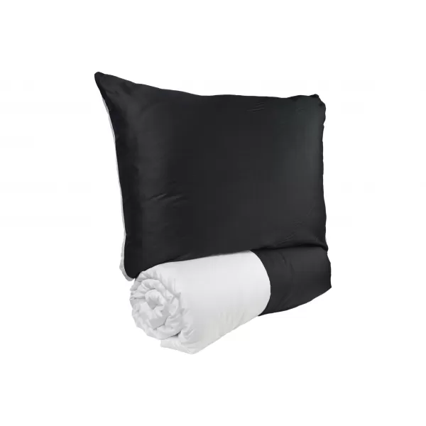 Brotex Francouzské povlečení Satén UNI DUO černá/bílá 220 x 200 Zipový uzávěr