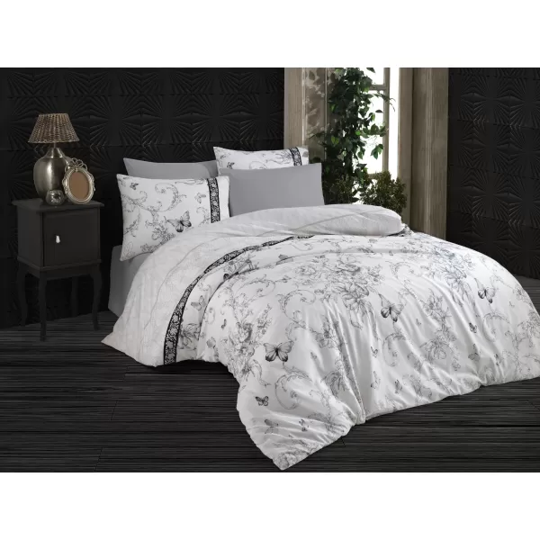 Brotex Prodloužené povlečení bavlna Aneta white 140 x 220 Zipový uzávěr