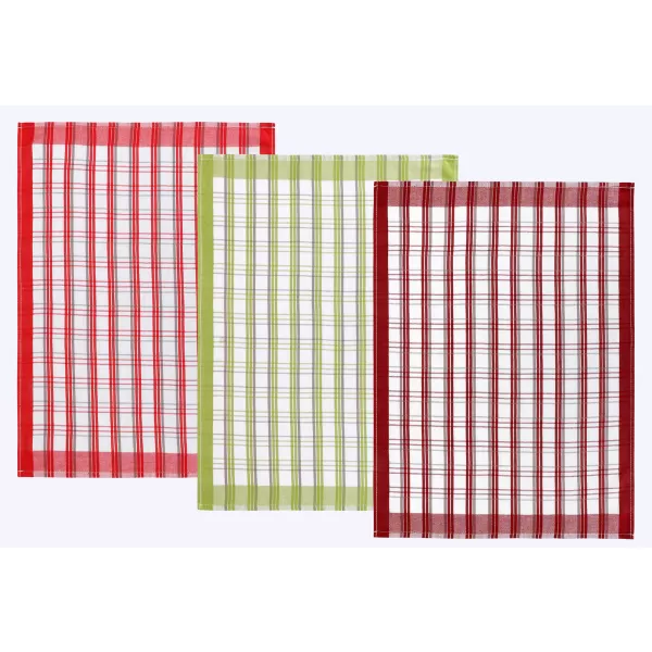 Brotex Kuchyňská utěrka oranžová,červená, zelená kostka 50 x 70
