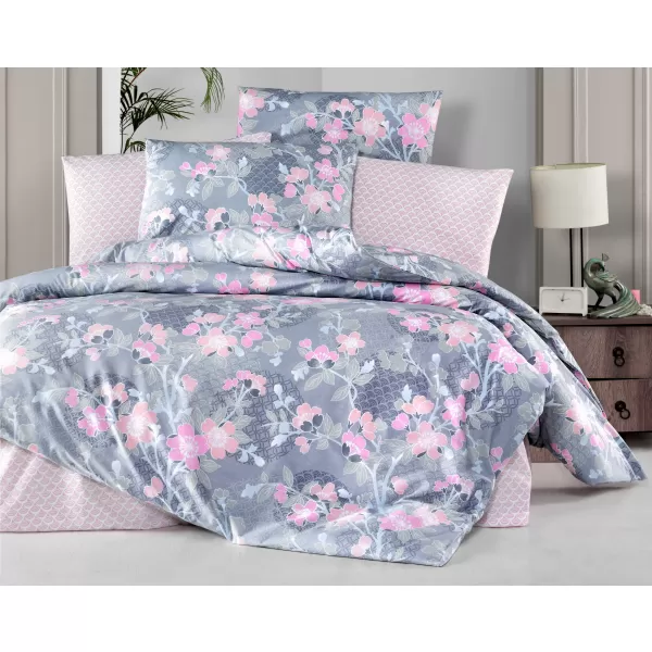 Brotex Povlečení francouzské krep Sarah pink 240 x 220 Zipový uzávěr