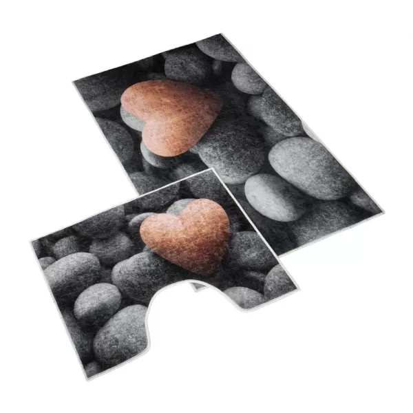 Brotex Koupelnová sada předložek 3D+60x50cm Tmavé kameny