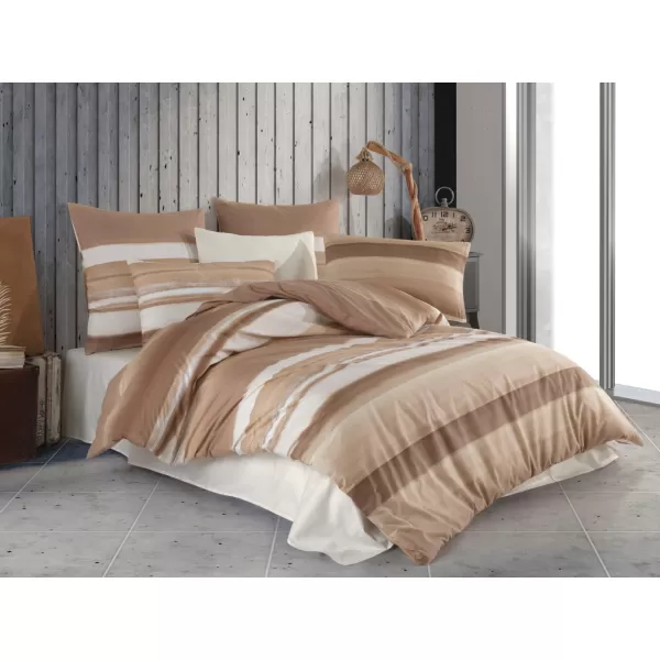 Brotex Prodloužené povlečení bavlna Orin beige 140 x 220 Zipový uzávěr
