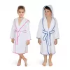 Brotex Dětský froté župan bílý s modrou stuhou