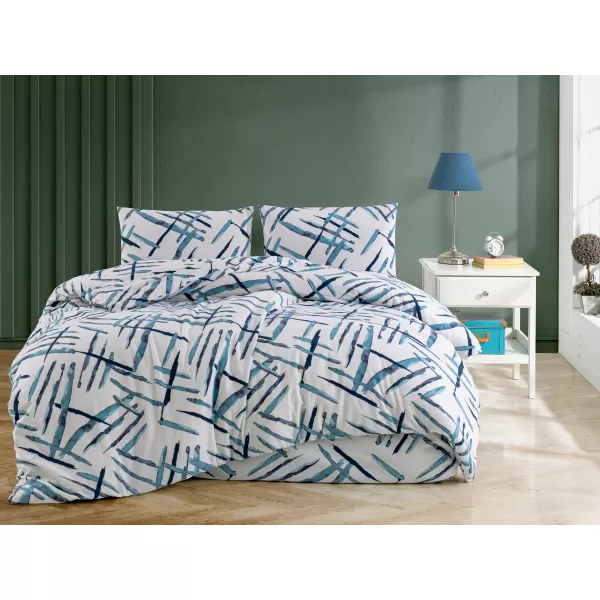 Brotex Prodloužené flanelové povlečení Orlex blue 140 x 220 Zipový uzávěr