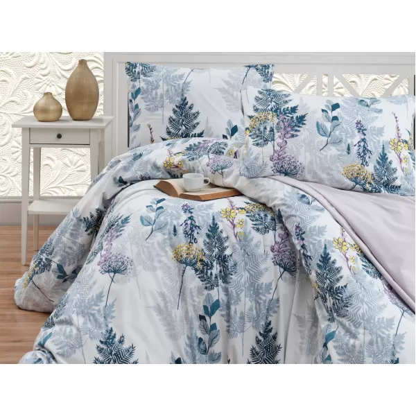 Brotex Francouzské povlečení Satén Wood grey 200 x 200 Zipový uzávěr