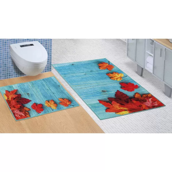 Brotex Koupelnová sada předložek 3D+60x50cm BEZ VÝKROJE javorové listy