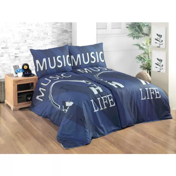 Brotex Moderní 3D povlečení Music life