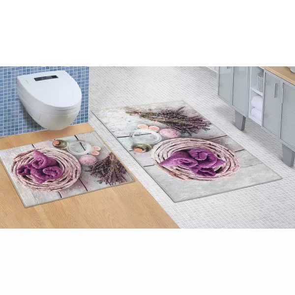 Brotex Koupelnová sada předložek 3D+60x50cm BEZ VÝKROJE levandule