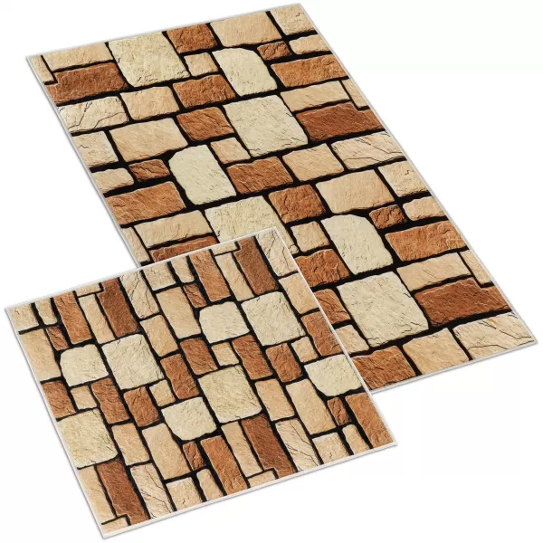 Brotex Koupelnová sada předložek 3D+60x50cm BEZ VÝKROJE kamenná dlažba